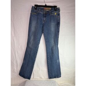 Apple Bottoms Bootcut Jeans Blue Medium Wash Apple Pockets Size 7/8